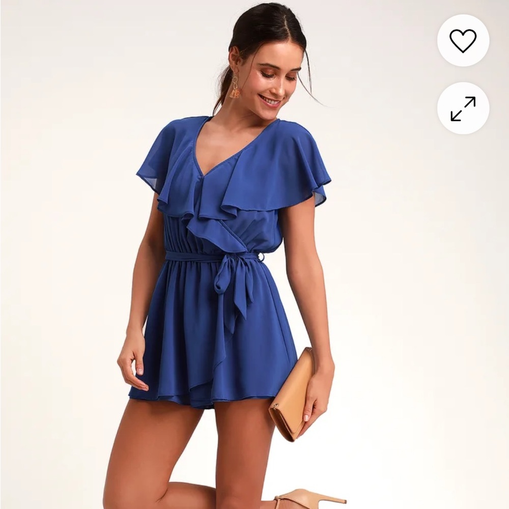 Blue Ruffle Romper